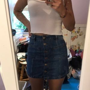 H&M Button Up Jean Skirt